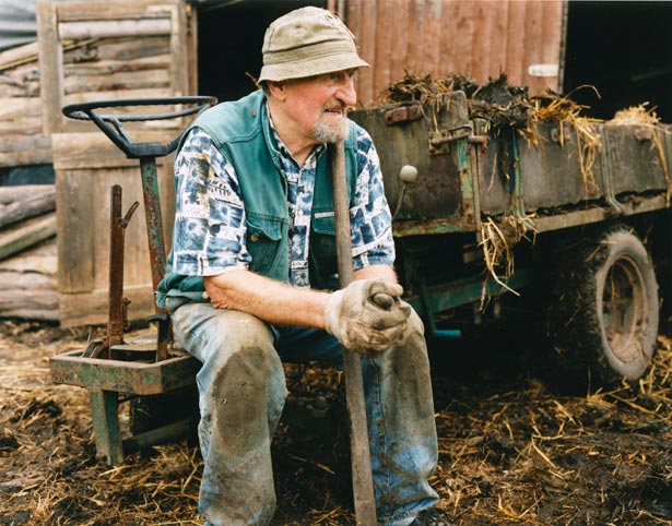 erwin hat den schafstall ausgemistet · erwin cleaned out the barn from sheep manure